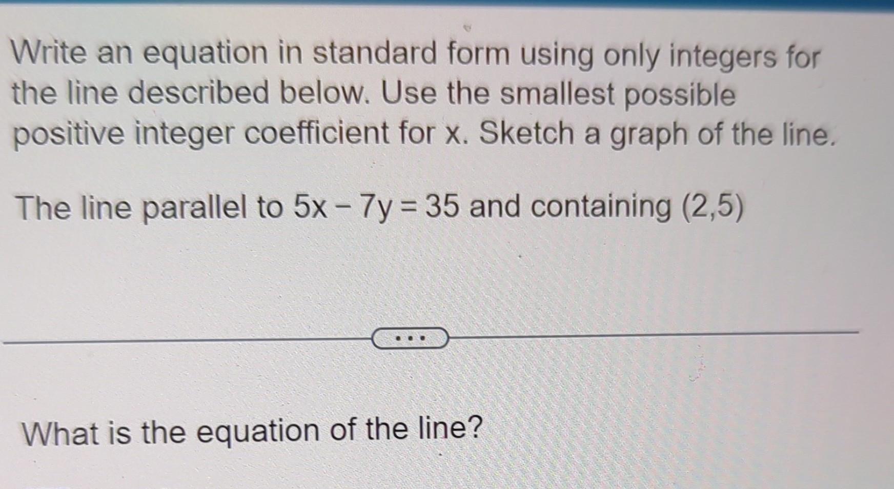 Solved Write an equation in standard form using only