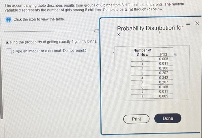Solved The accompanying table describes results from groups | Chegg.com