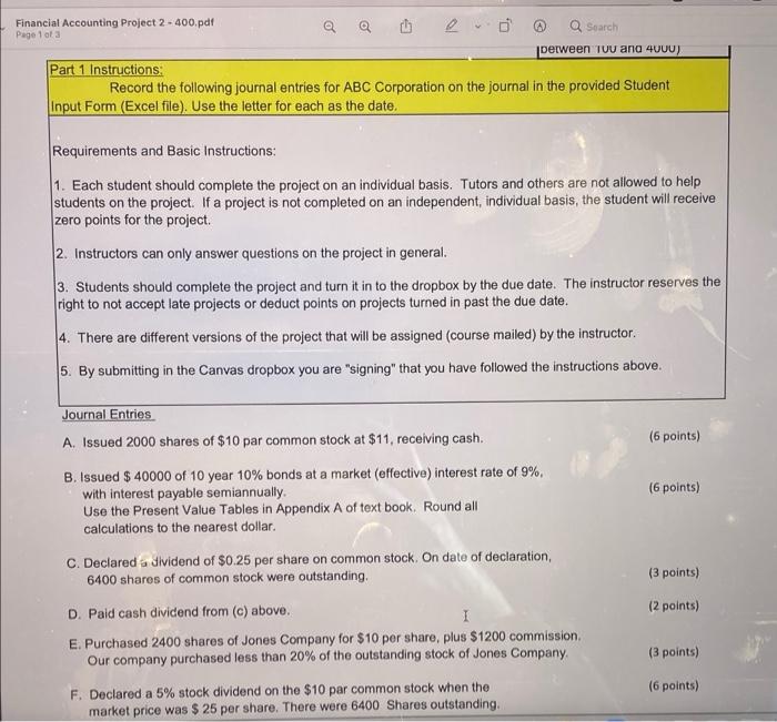 Solved Financial Accounting Project 2-400.pdf Q Q Page 1 of