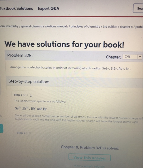 Solved Textbook Solutions Expert Q&A Neral Chemistry / | Chegg.com