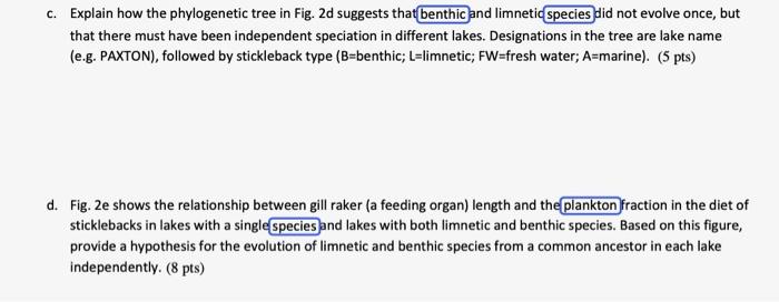 Solved Q2. Stickleback speciation Along the coast of British | Chegg.com