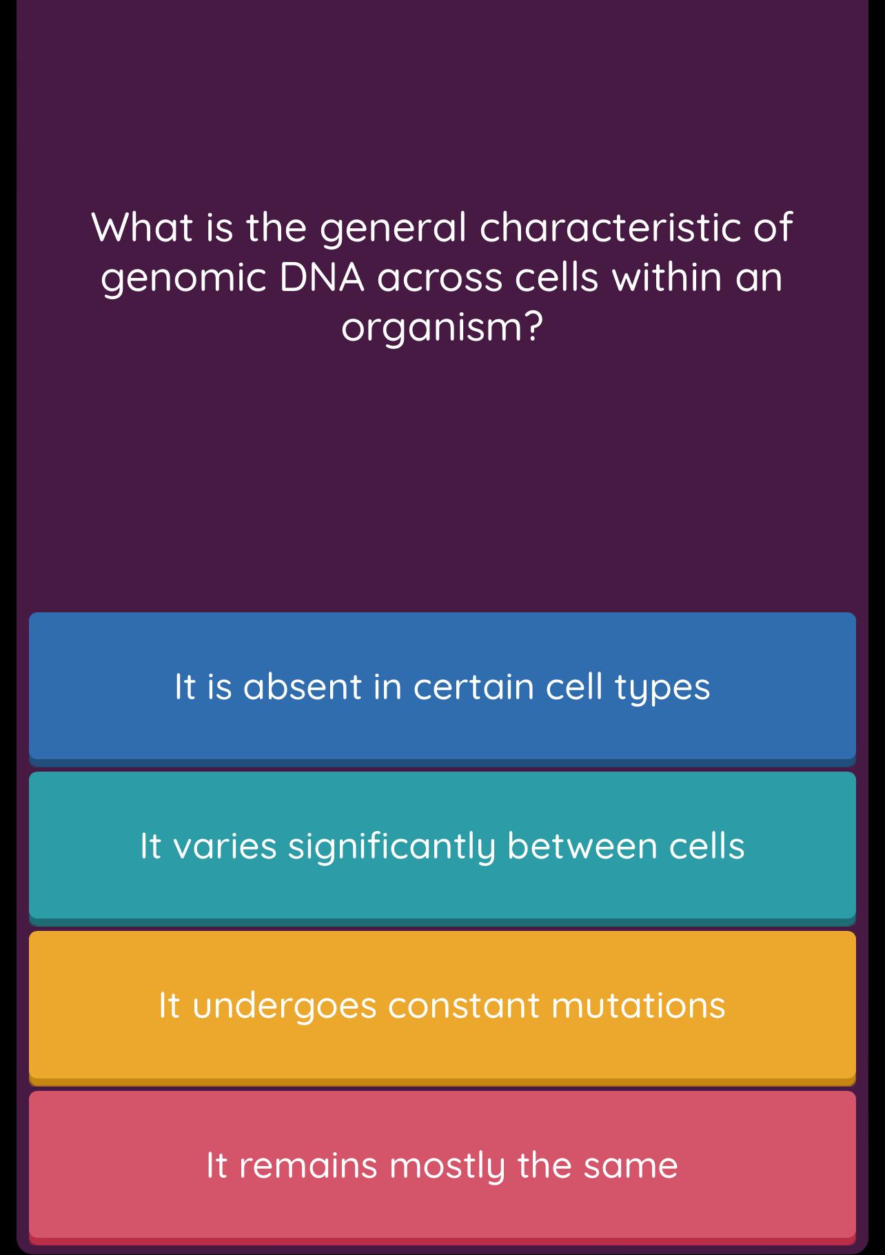 Solved What is the general characteristic of genomic DNA | Chegg.com