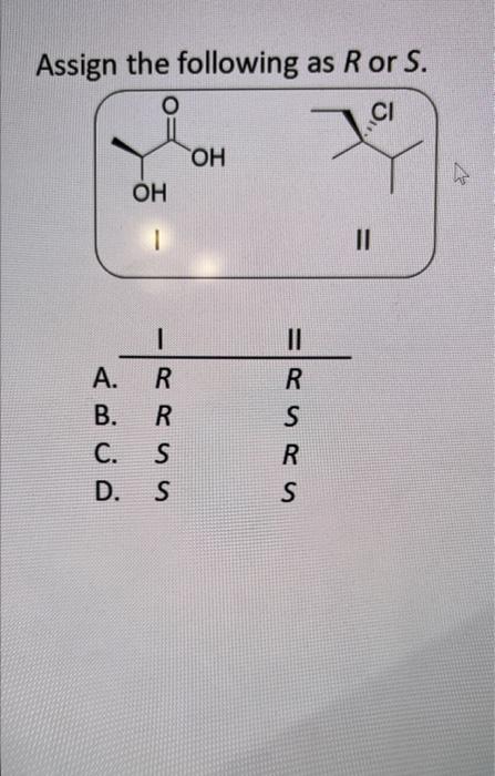 Solved Assign the following as R or S. I II | Chegg.com