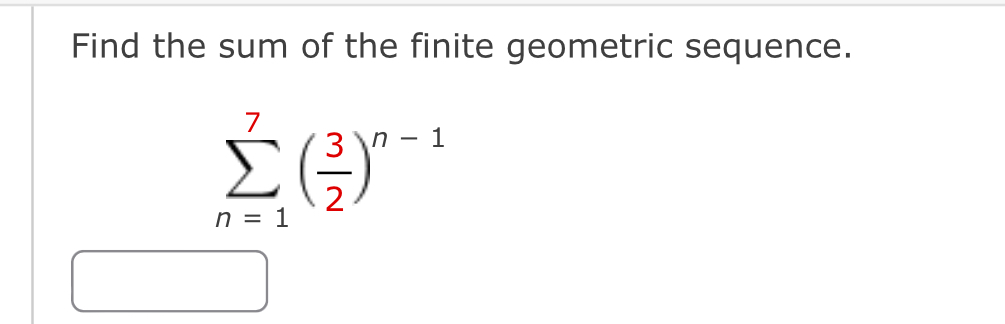 sum of the terms of finite geometric sequence