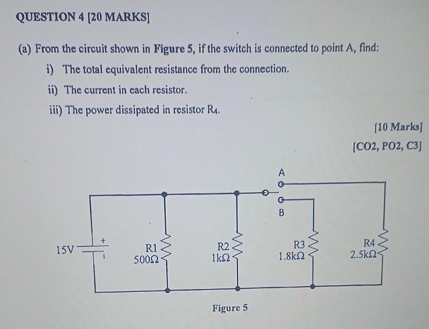 Solved QUESTION 4 [20 MARKS (a) From the circuit shown in | Chegg.com