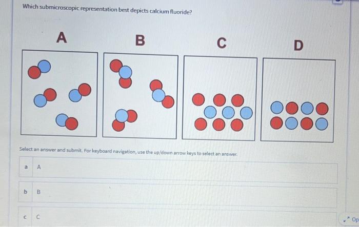 Solved Which submicroscopic representation best depicts | Chegg.com