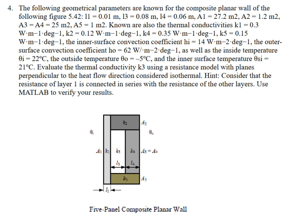 The following geometrical parameters are known for | Chegg.com