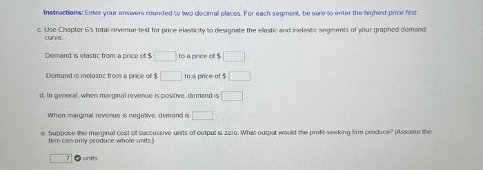 Solved Answer Is Complete And Correct.b Plot The Demand, TR, | Chegg.com