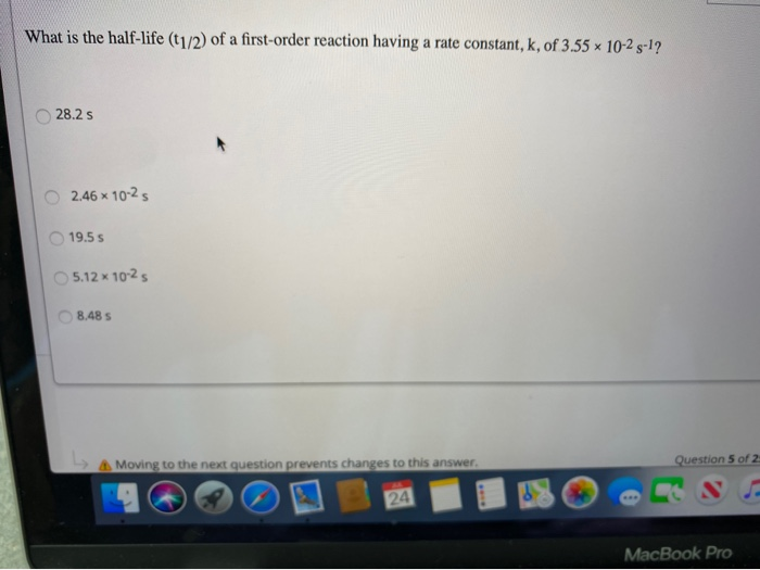 Solved What Is The Half Life T1 2 Of A First Order Chegg Com
