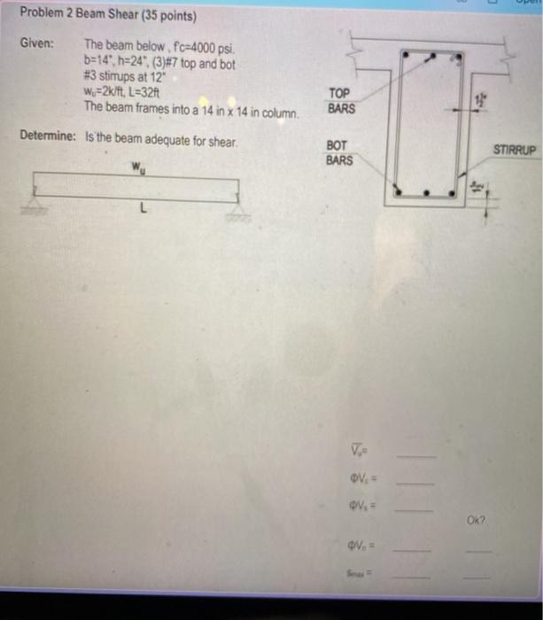 Solved Problem 2 Beam Shear 35 Points Given The Beam B Chegg Com