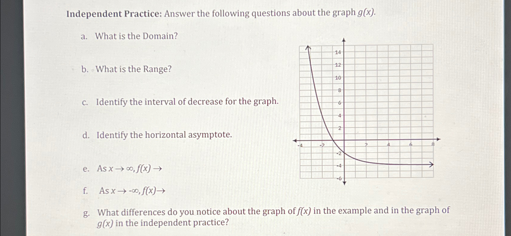 Solved Independent Practice: Answer the following questions | Chegg.com