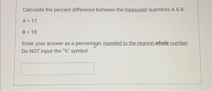 Solved Calculate the percent difference between the measured | Chegg.com