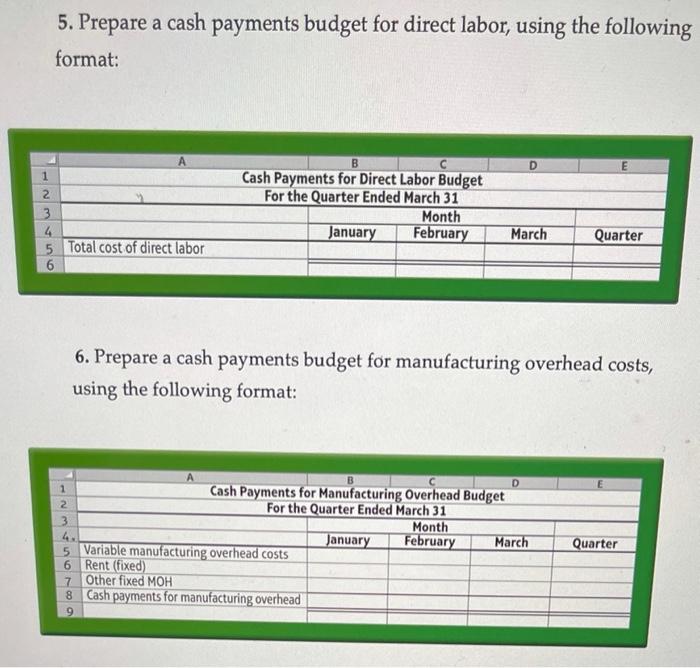Solved PROBLEMS Group A P9 63A Comprehensive Budgeting Chegg