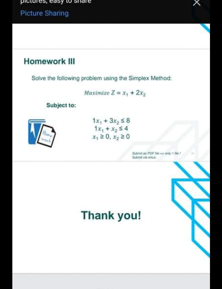 Solved X Picture Sharing Homework III Solve the following | Chegg.com