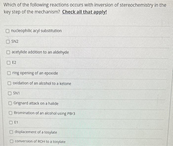 Solved Which of the following reactions occurs with | Chegg.com