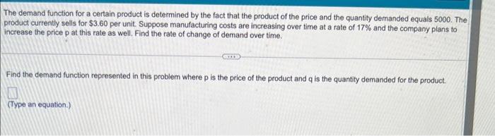 Solved The demand function for a certain product is | Chegg.com