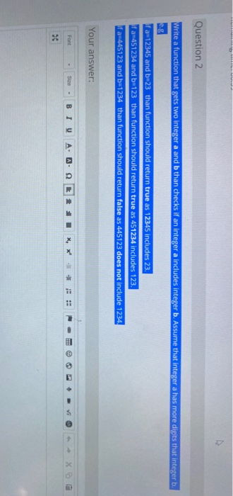 Solved Question 2 Write a function that gets two integer a | Chegg.com