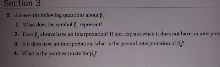 Solved Section 3 5. Answer The Following Questions About B.: | Chegg.com