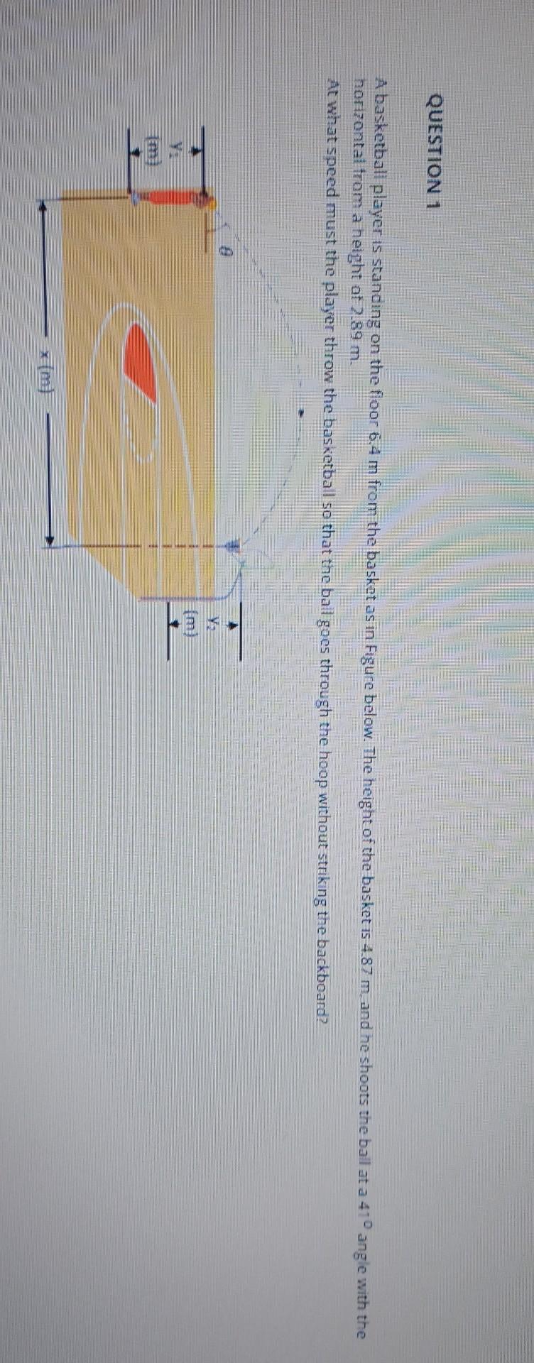 Solved QUESTION 1 A basketball player is standing on the | Chegg.com