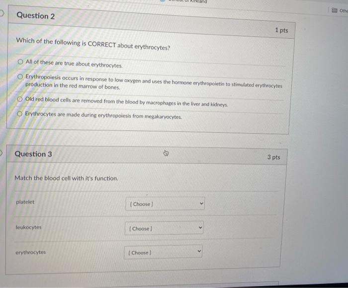 Solved land Othe Question 2 1 pts Which of the following is | Chegg.com