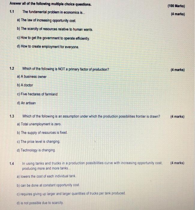 Solved Answer all of the following multiple choice | Chegg.com