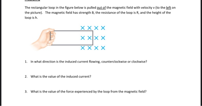 Solved The rectangular loop in the figure below is pulled | Chegg.com