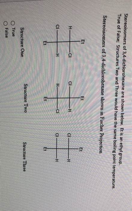 Solved Stereoisomers Of 3 4 Dichlorohexane Are Shown Belo Chegg Com