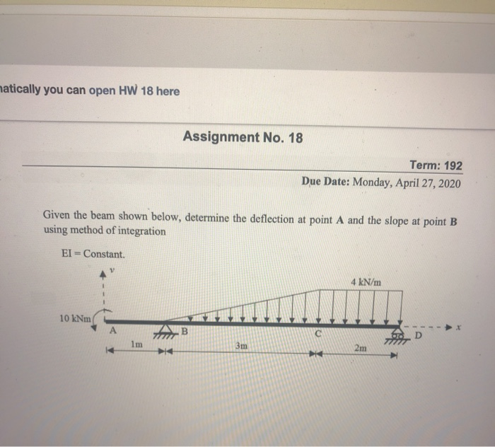 Solved atically you can open HW 18 here Assignment No. 18 | Chegg.com