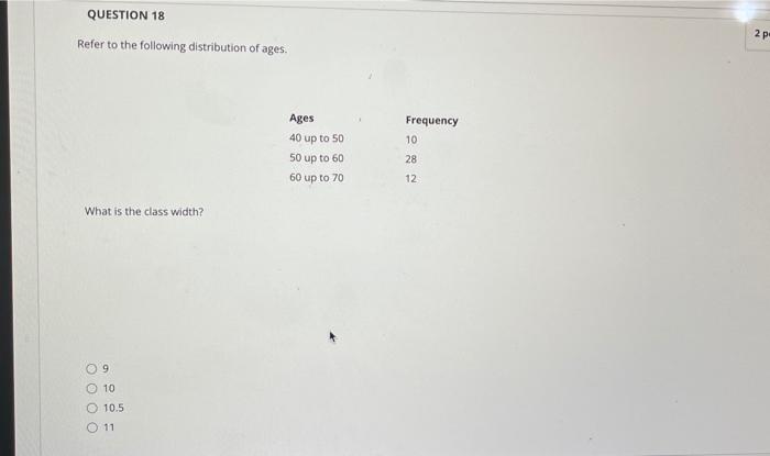 Solved QUESTION 18 2 p Refer to the following distribution | Chegg.com