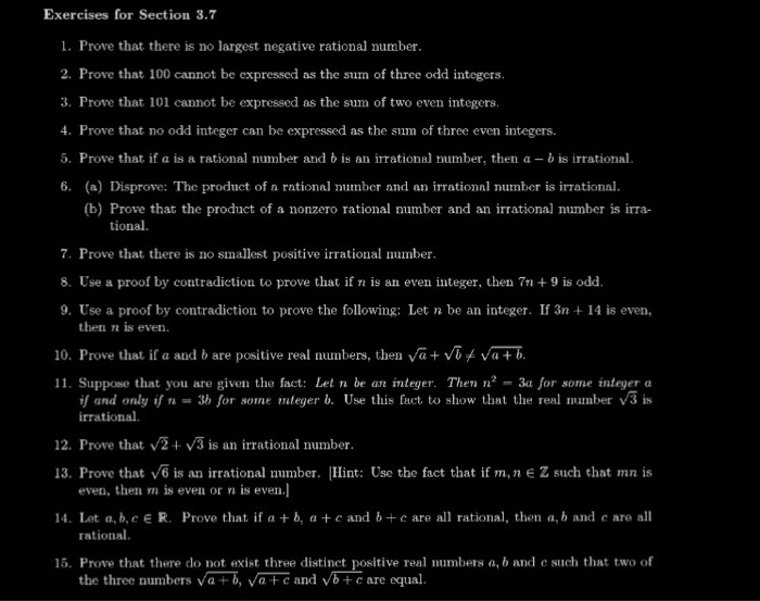 Solved Exercises for Section 3.7 1. Prove that there is no | Chegg.com