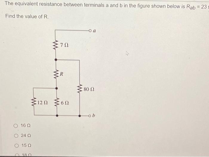 Solved The Equivalent Resistance Between Terminals A And B | Chegg.com