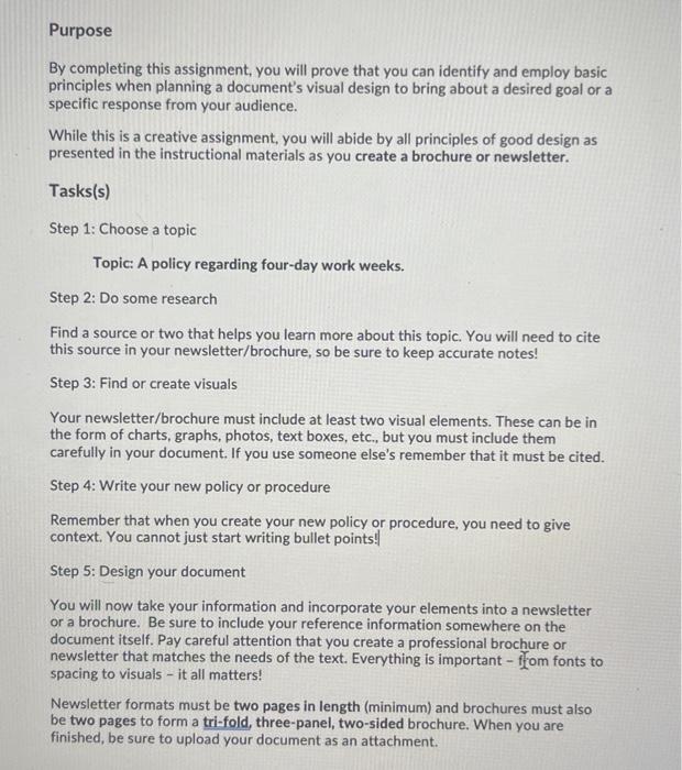 Solved Purpose By completing this assignment, you will prove | Chegg.com