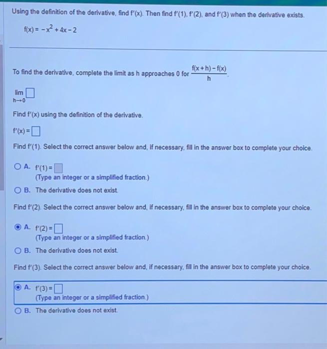 Solved Using The Definition Of The Derivative Find F′ X