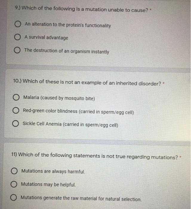 Solved 6.) Provide an example of a mutation that has a | Chegg.com