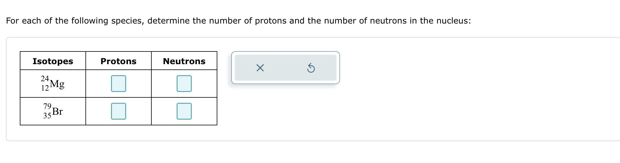 which one species contains the greatest number of protons