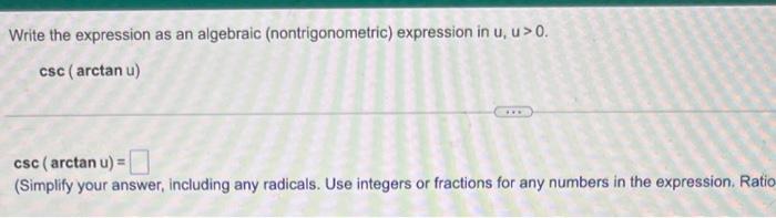 Solved Write the expression as an algebraic | Chegg.com