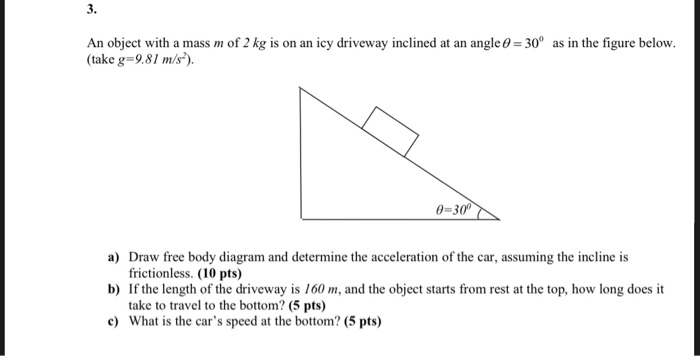 Solved 3. An object with a mass m of 2 kg is on an icy | Chegg.com