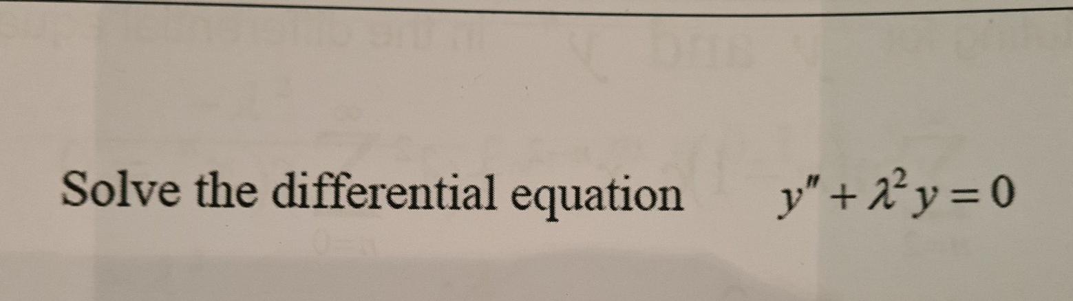 Solved Solve the differential equation y" + 2 y=0 | Chegg.com