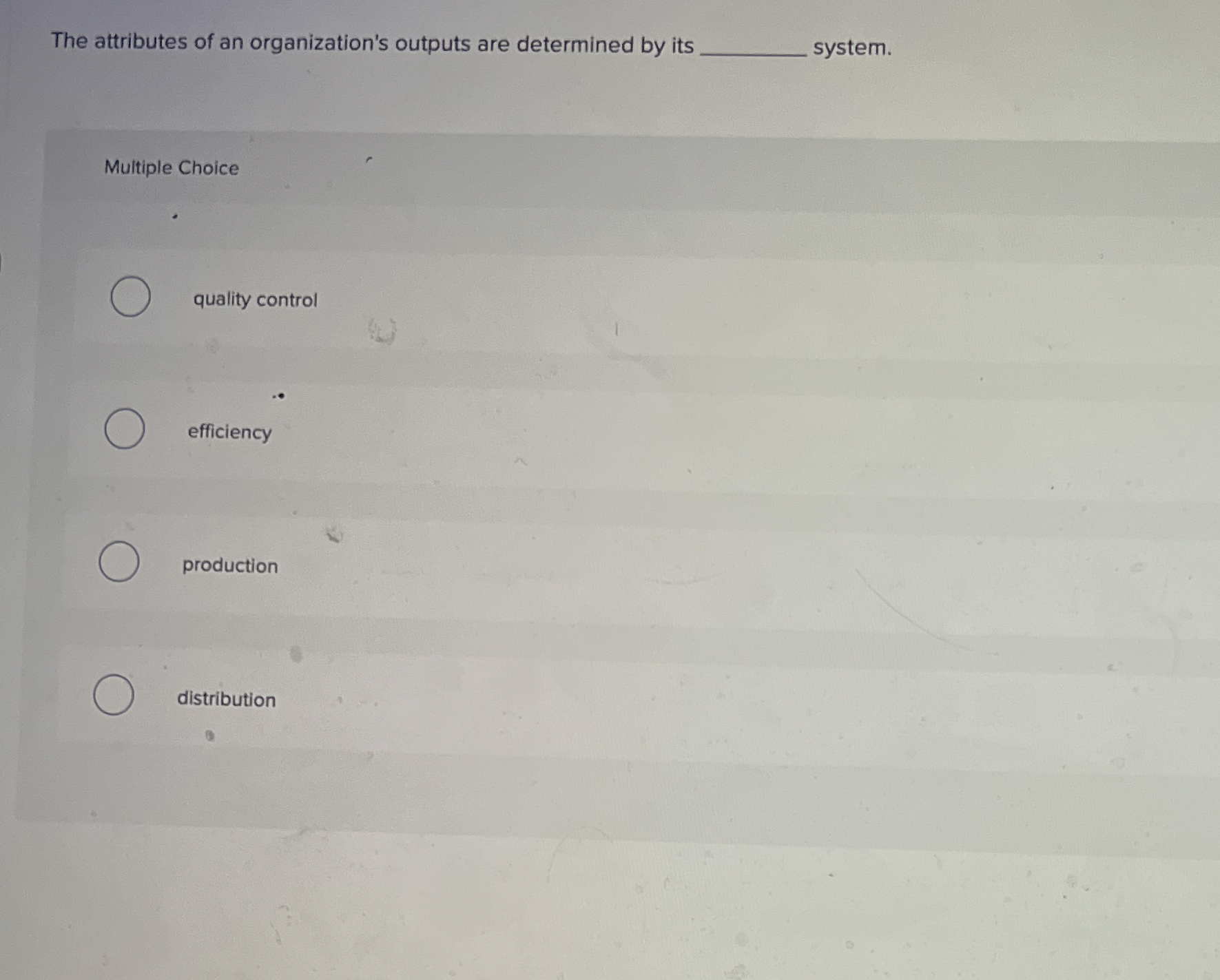 Solved The attributes of an organization's outputs are