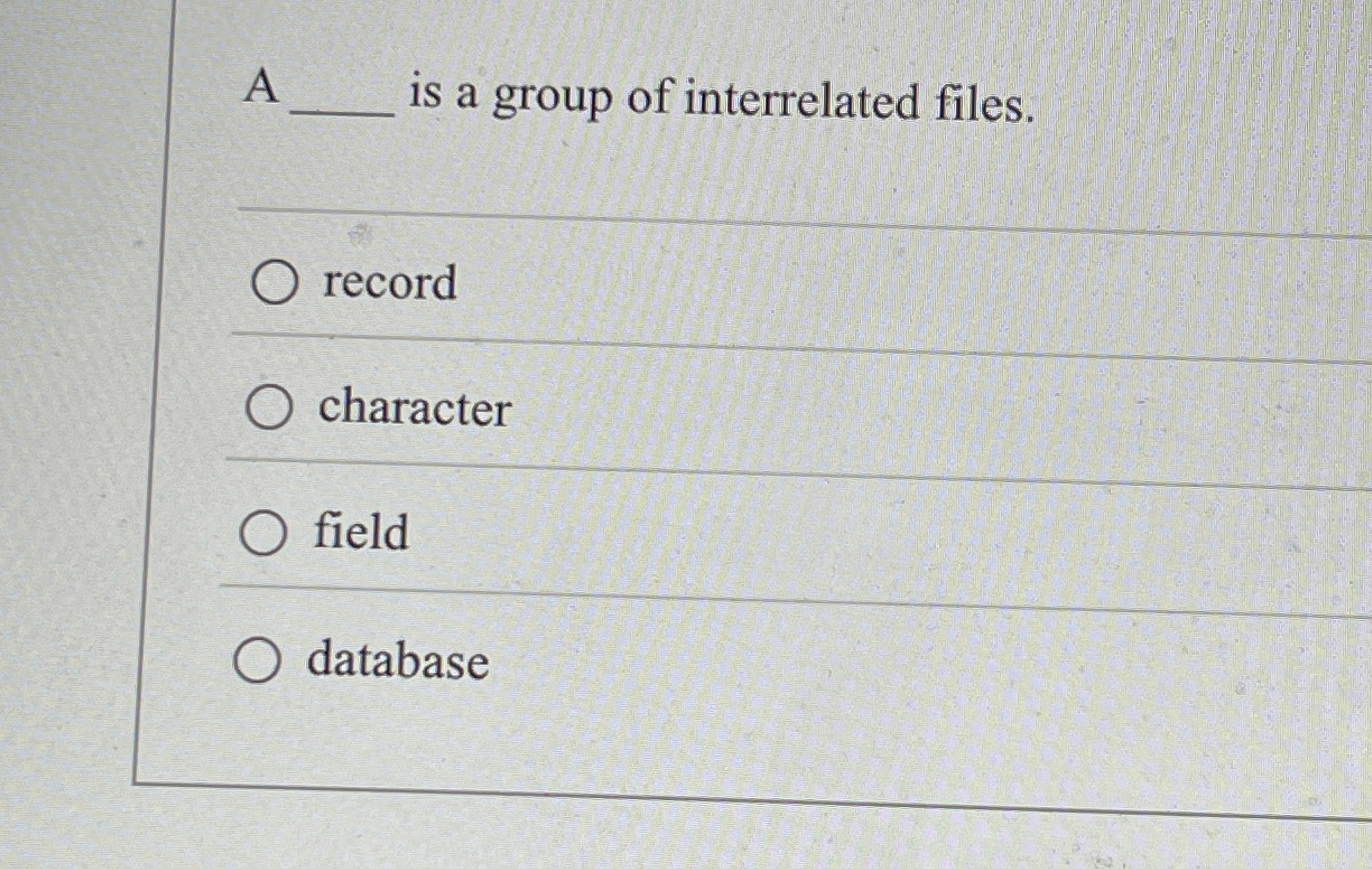 Solved A ﻿is a group of interrelated | Chegg.com