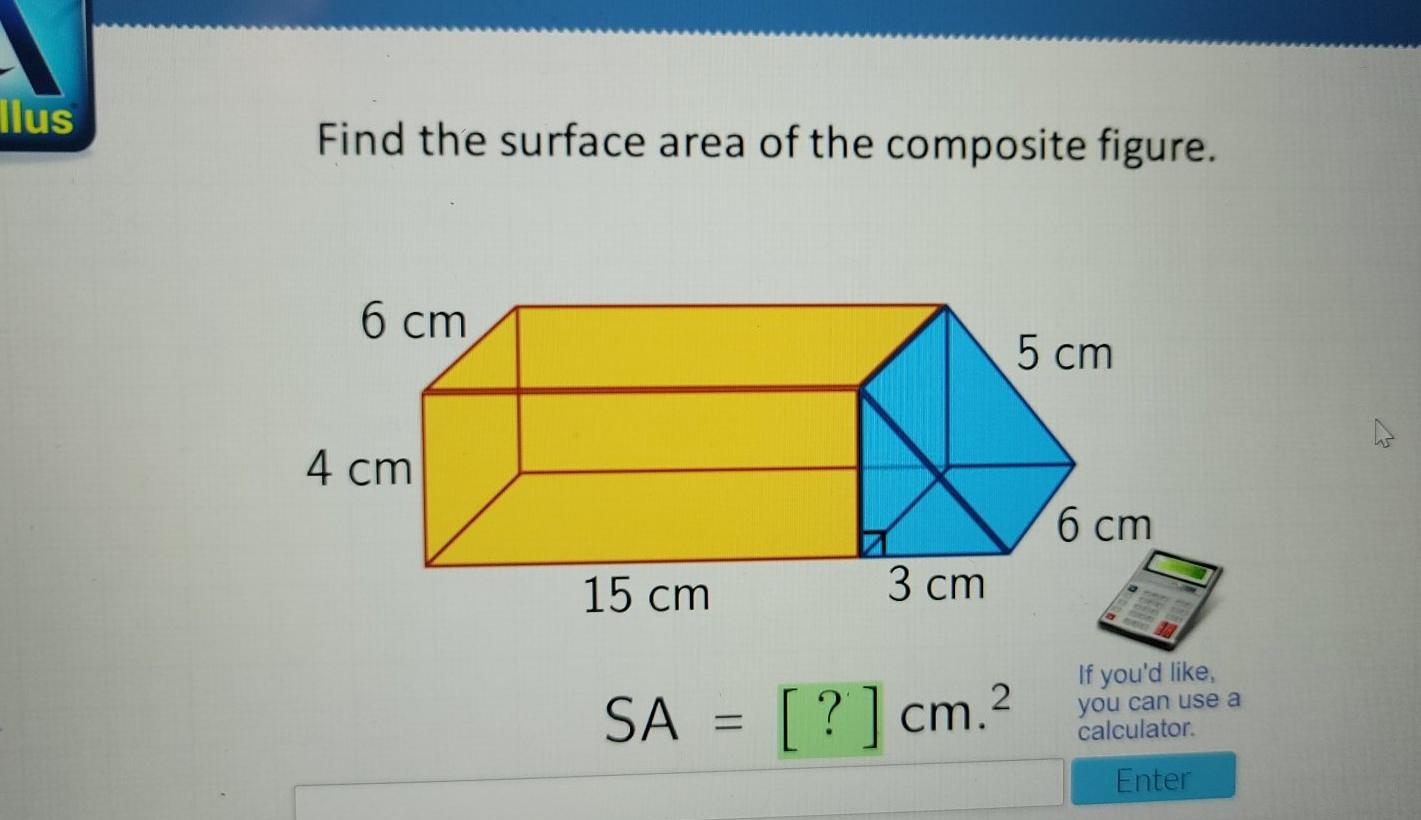Solved Ilus Find the surface area of the composite figure. 6 | Chegg.com