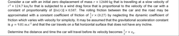 Solved Consider a car with an initial zero displacement of | Chegg.com