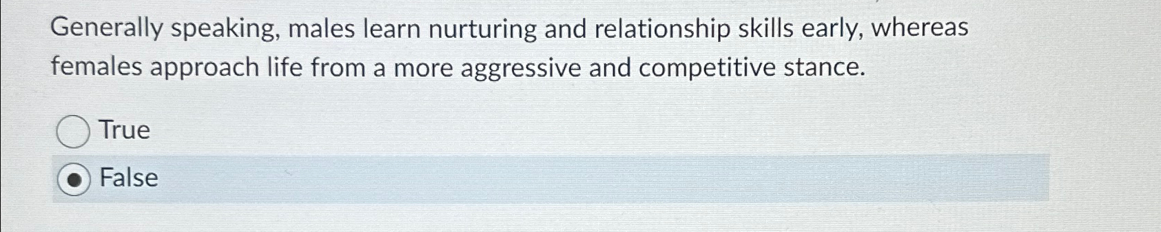 Solved Generally speaking, males learn nurturing and | Chegg.com