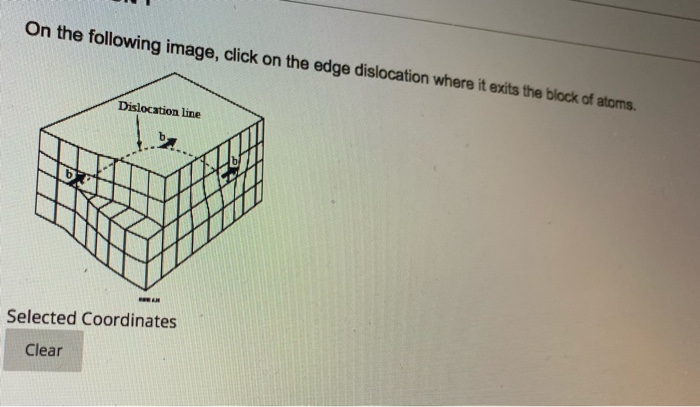 Solved On the following image, click on the edge dislocation | Chegg.com