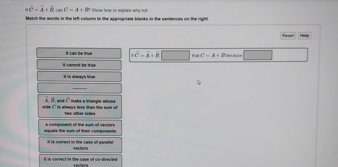 Solved 11 C=A+B. can C = A+B show how or explain why not | Chegg.com