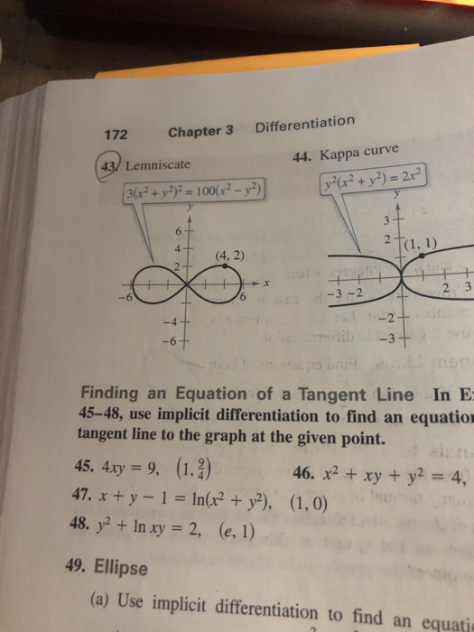 Solved 172 Chapter 3 Differentiation 43 Lemniscate 44 Chegg Com