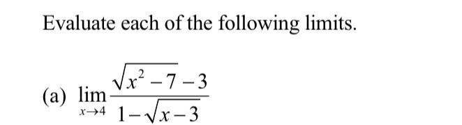 Solved Evaluate each of the following limits. (a) lim Vox? | Chegg.com