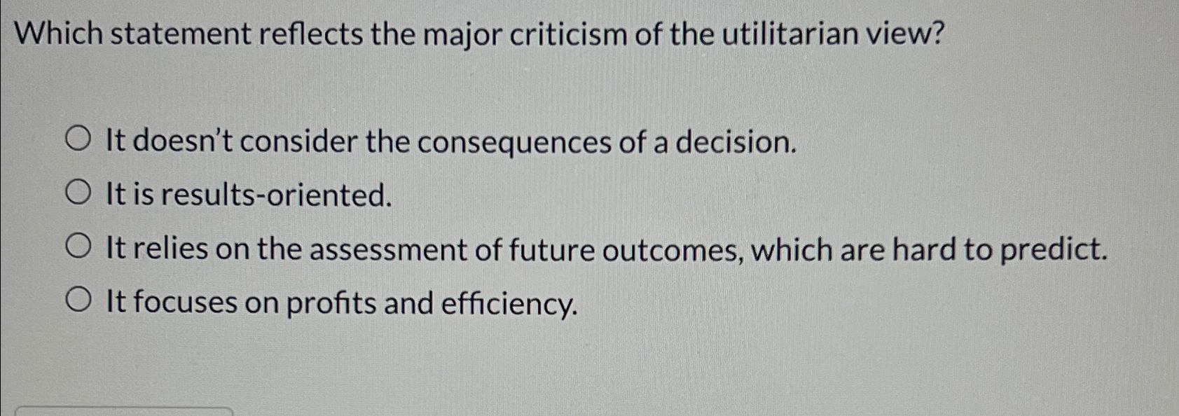 Solved Which statement reflects the major criticism of the | Chegg.com