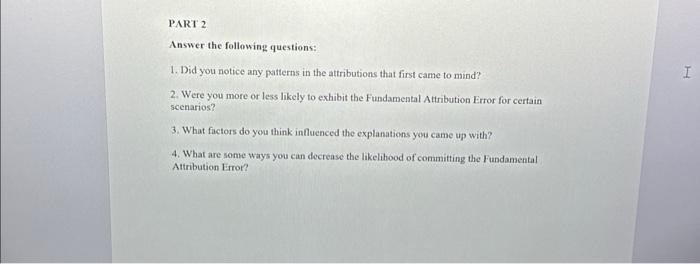 Answer the following questions: 1. Did you notice any | Chegg.com