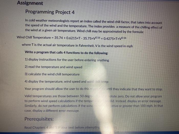 Solved Assignment Programming Project 4 In cold weather | Chegg.com